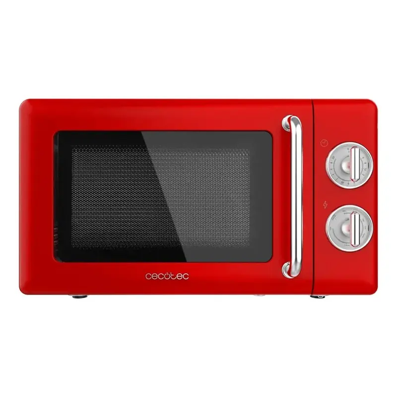 Microondas ProClean 3110 Retro Rojo 20L Grill 700W Eficiencia y Estilo en tu Cocina de Cecotec
