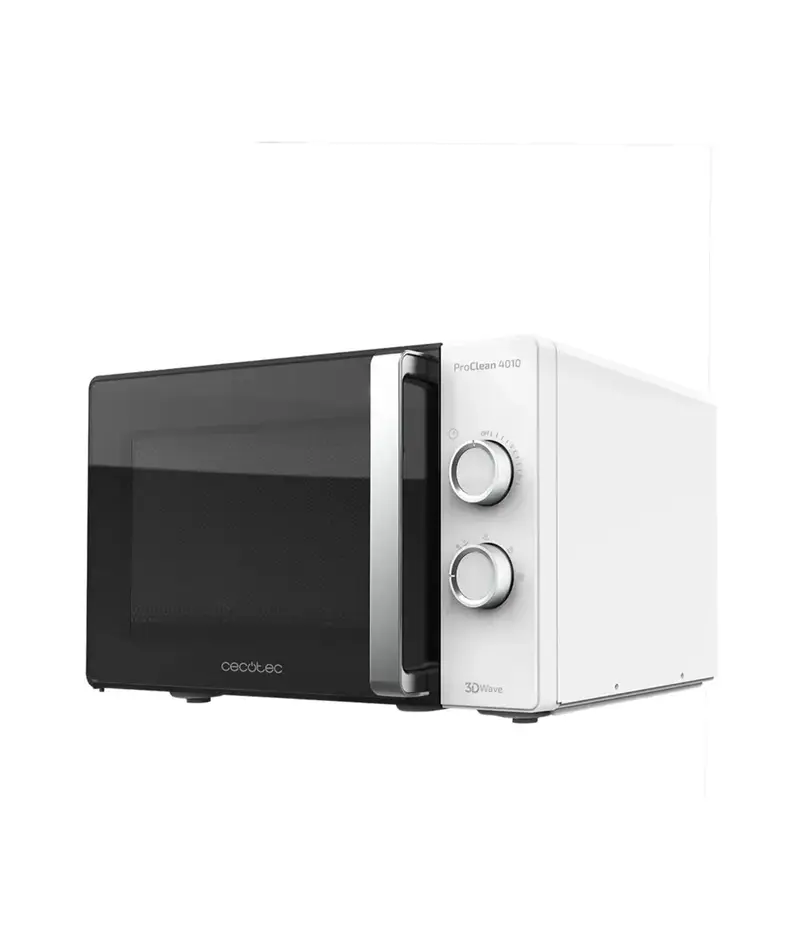 Microondas ProClean 4010 700W 23L 6 Niveles Temporizador 30 min y Tecnología 3DWave Puerta Full Crystal de Cecotec