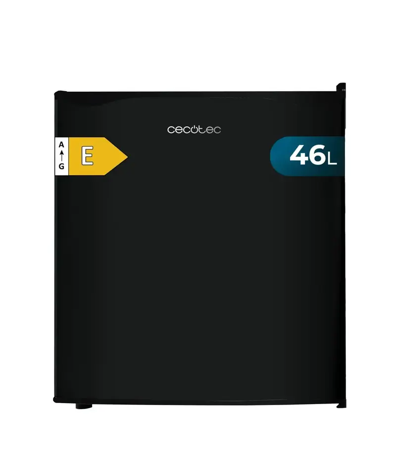 Mini Frigorífico negro 46L acero inoxidable eficiencia energética Clase E Cecotec