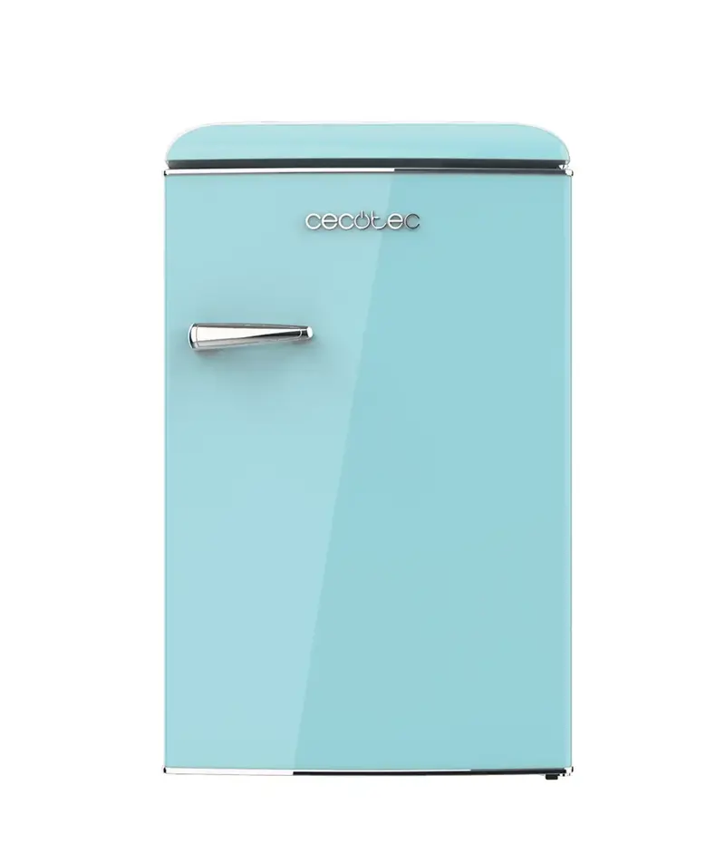 Mini Frigorífico Retro 110L Azul con ICEBOX, Clase E y Luz Interior de Cecotec