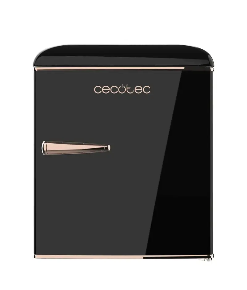 Mini Frigorífico Retro 45L Negro con Icebox y Eficiencia Energética Clase E de Cecotec