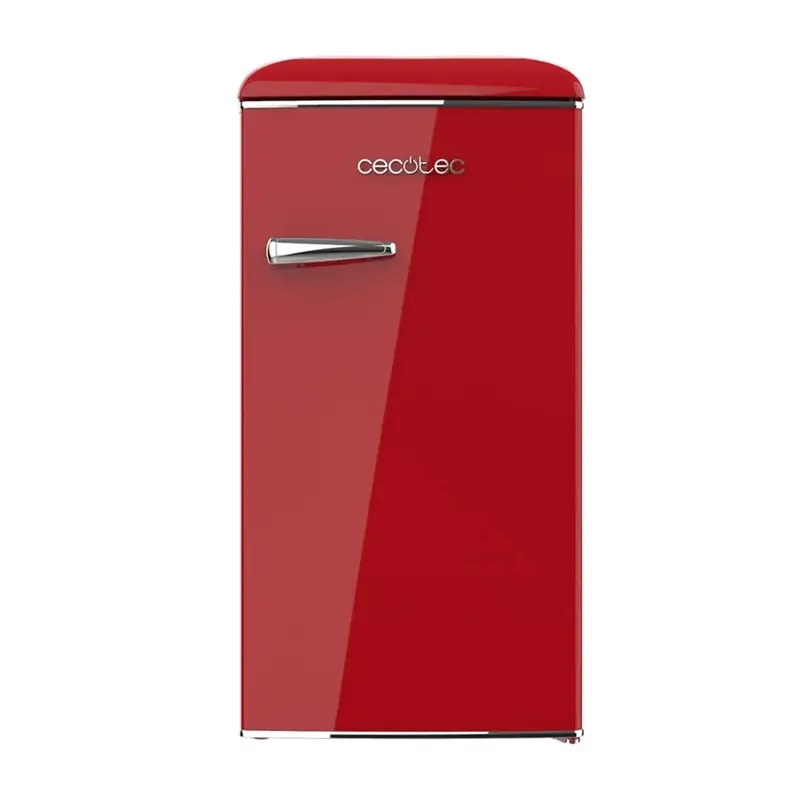 Mini frigorífico retro Bolero CoolMarket TT Origin 90L en rojo con ICEBOX y tirador cromado de Cecotec