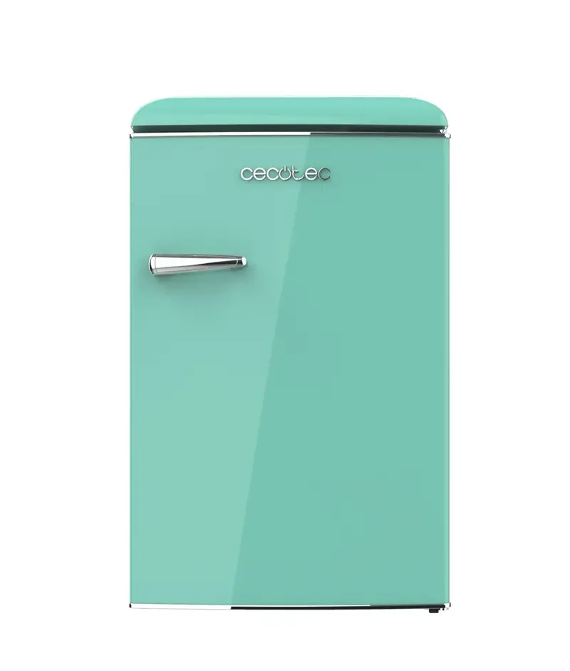 Mini Frigorífico Retro Verde 110L con Icebox y Luz Interior, Clase E Eficiente de Cecotec