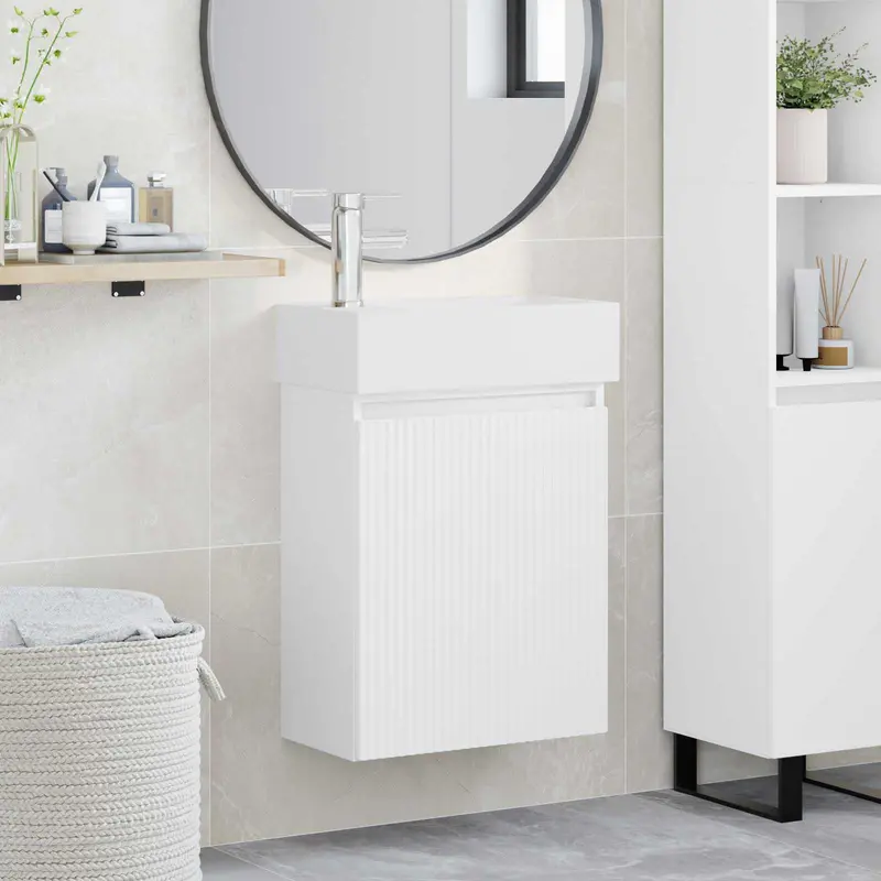 Módulo de baño con grifería Blanco 45,5 x 22,5 x 84 cm