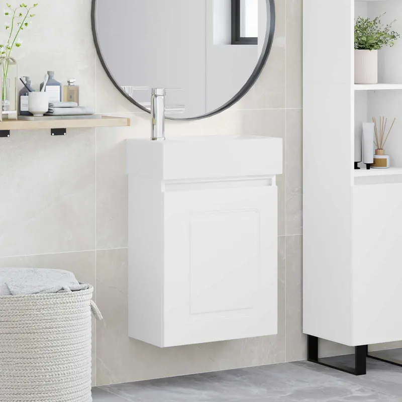 Módulo de baño con grifería Blanco 45,5 x 22,5 x 84 cm