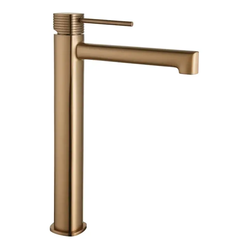 Monomando lavabo alto Firenze oro rosa cepillado Imex