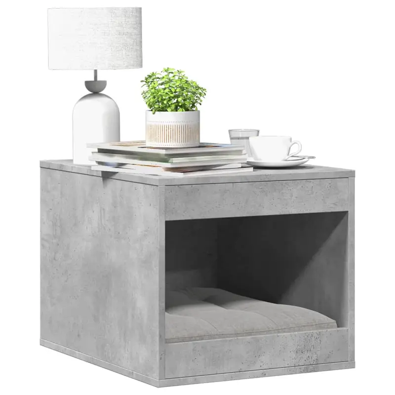 Mueble arenero de gatos madera gris hormigón 47x59x42 cm