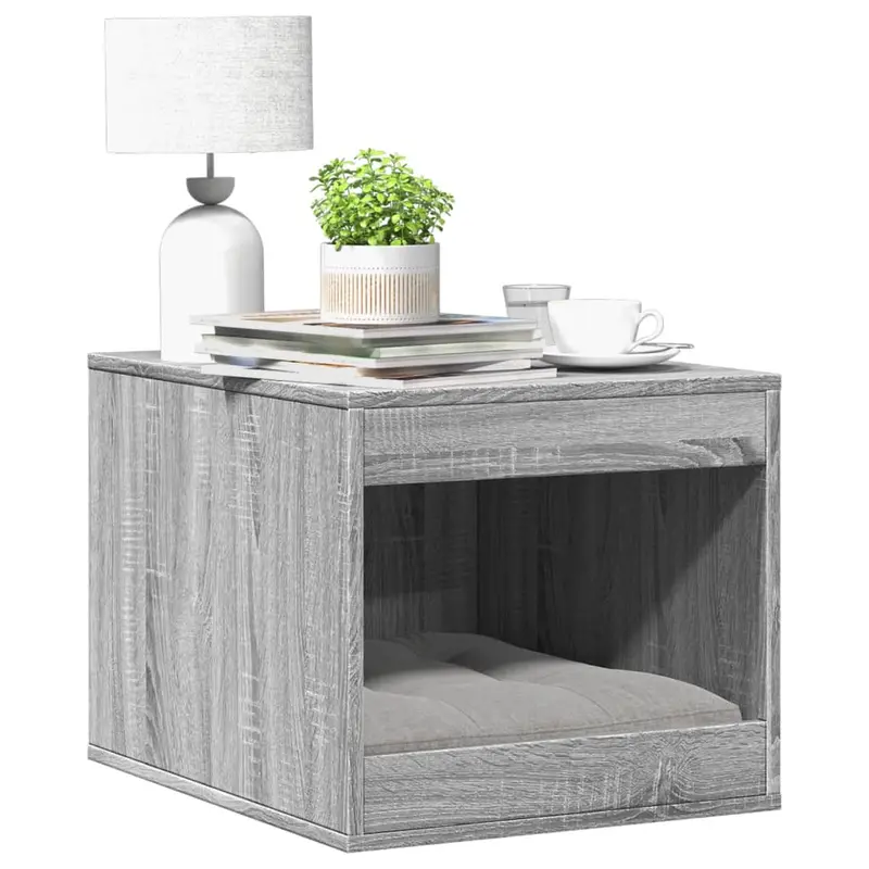 Mueble arenero para gatos madera gris Sonoma 47x59x42 cm