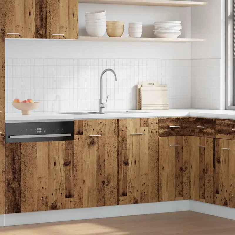 Mueble bajo fregadero "Lyon" de madera vieja, 80 x 46 x 81,5 cm, madera de ingeniería,