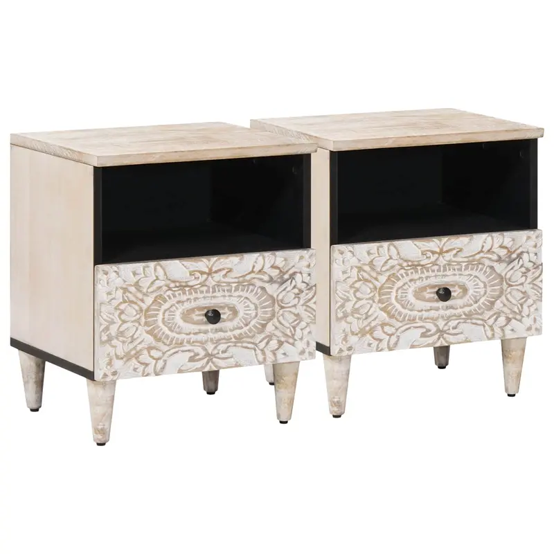Mueble cama 2 pcs 40 x 33 x 46 cm Madera de mango maciza