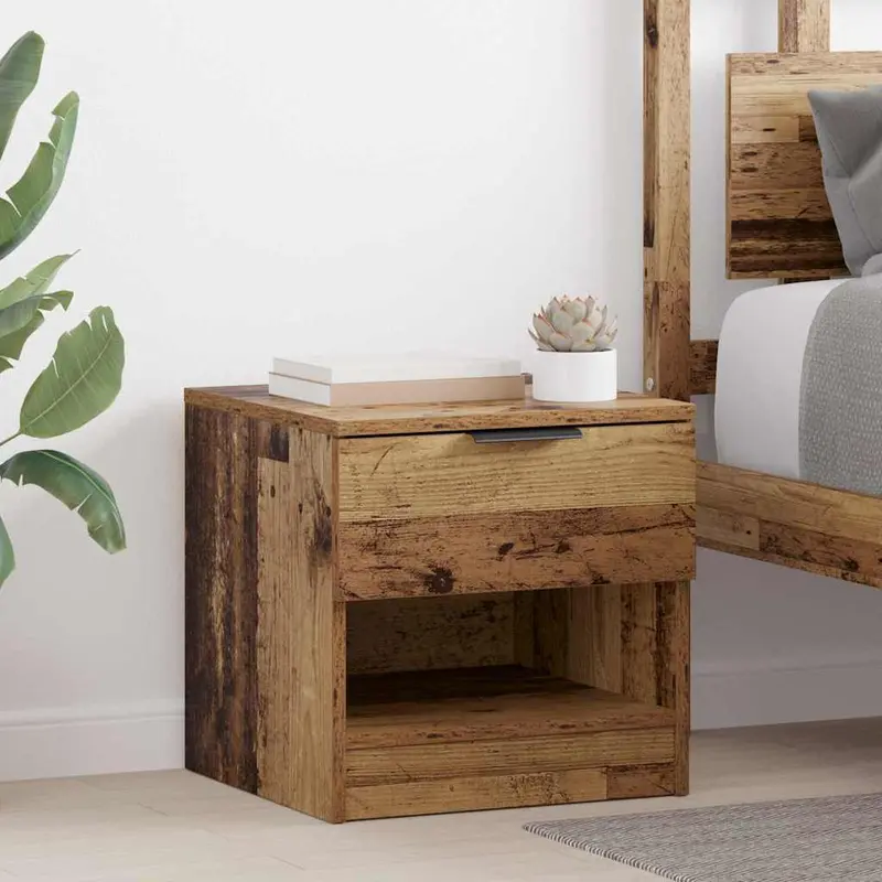 Mueble cama con cajón 2 pcs Madera vieja 40 x 39 x 40cm