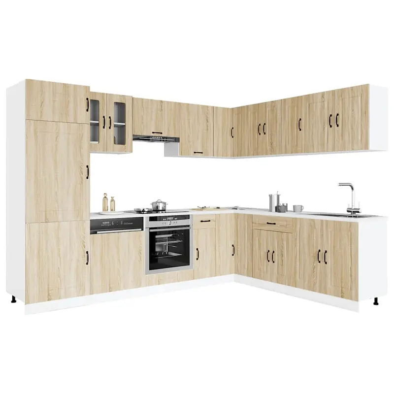 Mueble cocina Kalmar roble sonoma 14 pzas madera contrachapada
