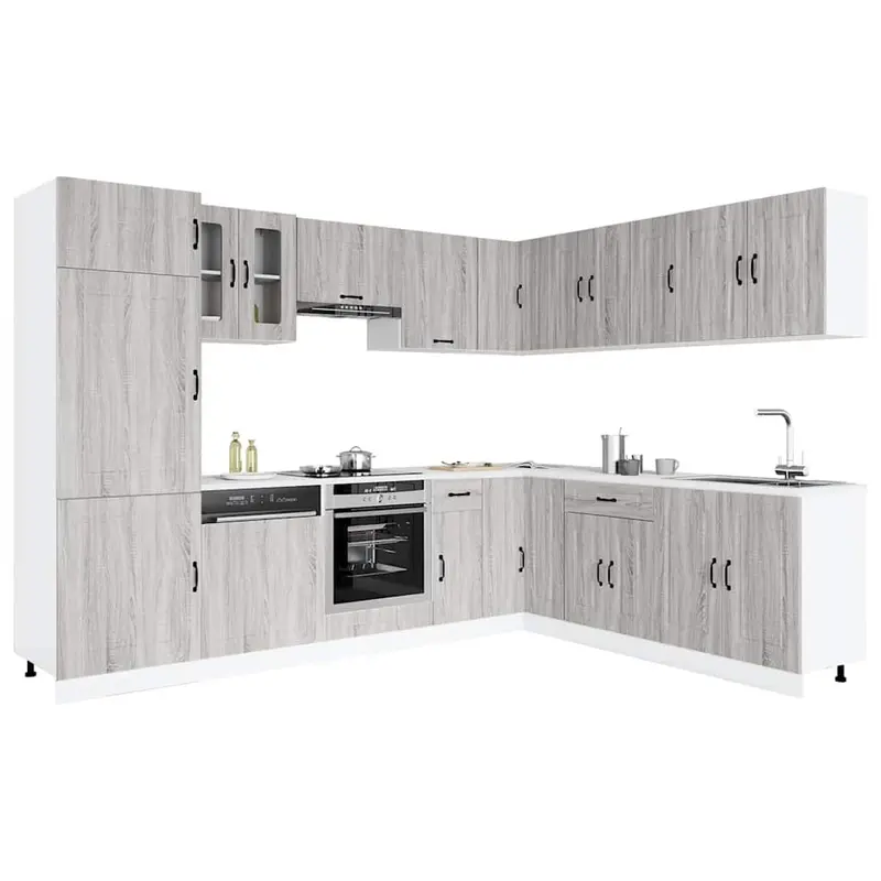 Mueble cocina Kalmar sonoma gris 14 pzas madera contrachapada