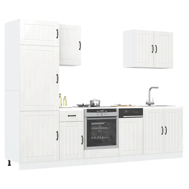 Mueble cocina Lucca blanco de alto brillo 7 pzas