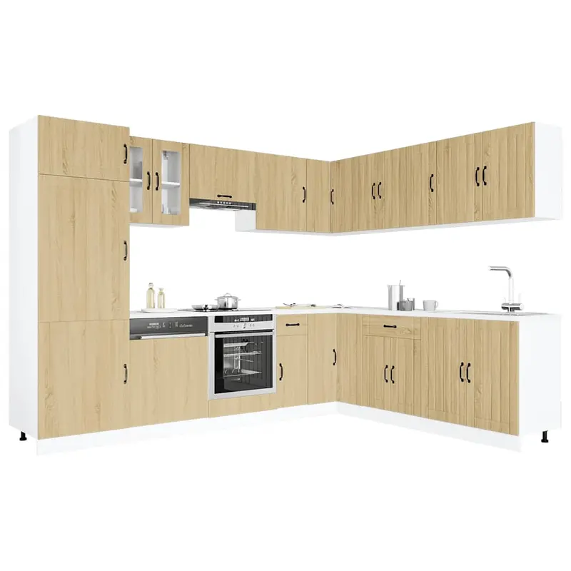 Mueble cocina Lucca roble sonoma 14 pzas madera contrachapada