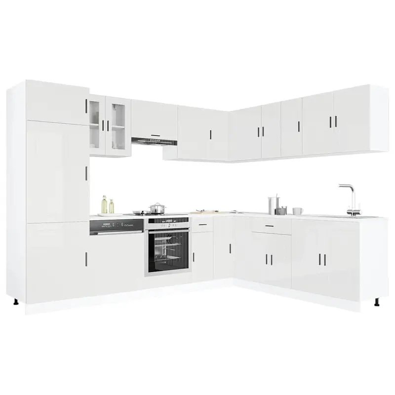 Mueble cocina Porto blanco brillo 14 pzas madera contrachapada