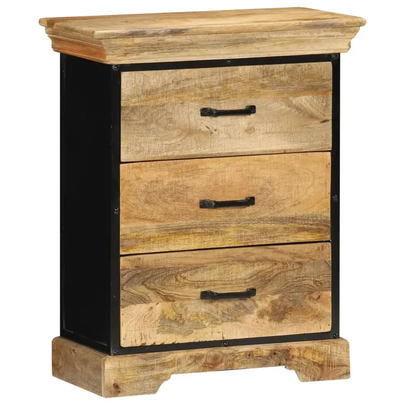 Mueble con cajones madera maciza de mango 60x30x75 cm