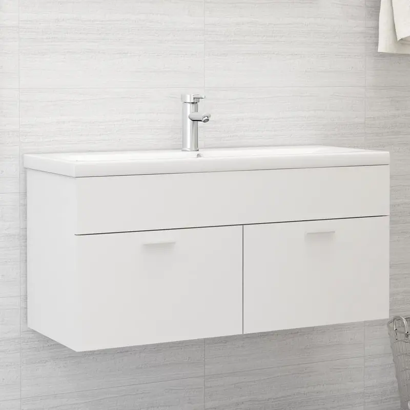 Mueble con lavabo madera de ingeniería blanco