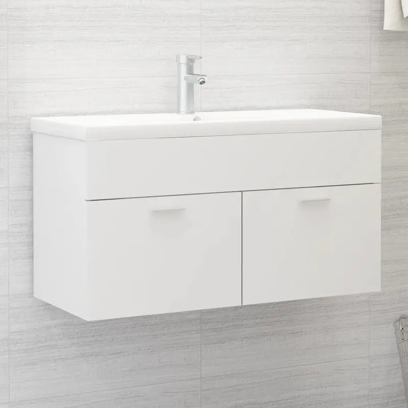Mueble con lavabo madera de ingeniería blanco