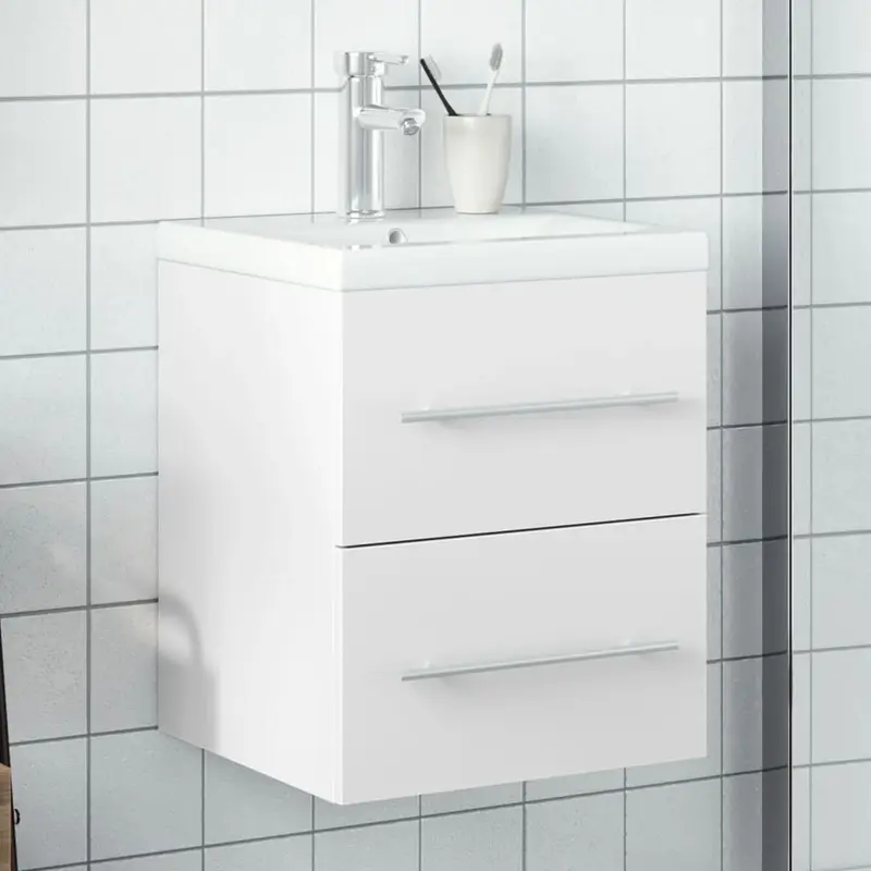 Mueble de baño con lavabo integrado blanco