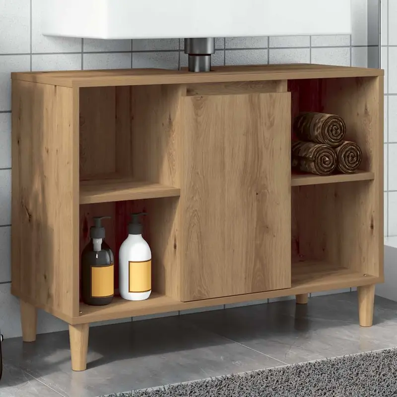 Mueble de baño madera de ingeniería roble artisian 80x33x60 cm
