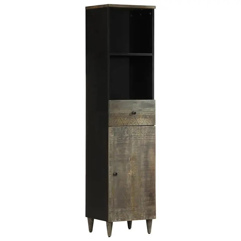 Mueble de baño madera maciza de mango 38x33x160 cm