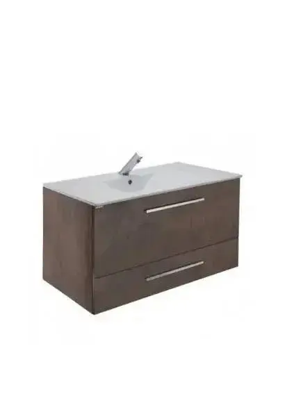 Mueble de Baño Suspendido 100 cm Área Denia Unisan - Madera Aglomerada Color Cuzco