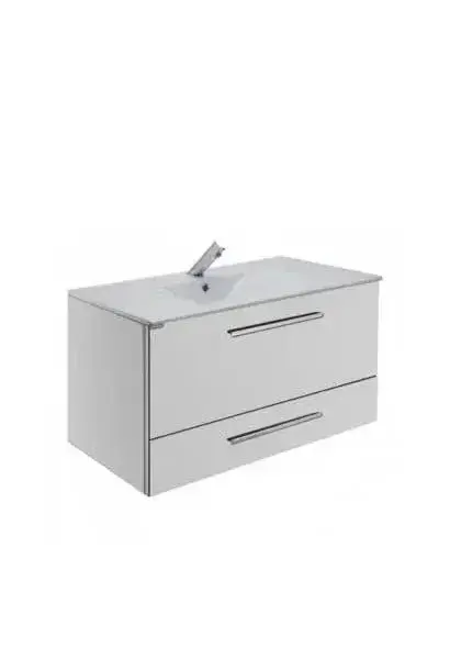 Mueble de Baño Suspendido 100 cm Denia Unisan con Lavabo Encastrar Blanco