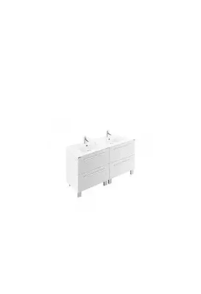 Mueble de Baño Suspendido 120 cm Denia Unisan Blanco con Lavabo Doble Seno