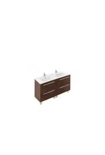 Mueble de Baño Suspendido 120 cm Unisan Área Denia Color Cuzco con Lavabo Doble Seno