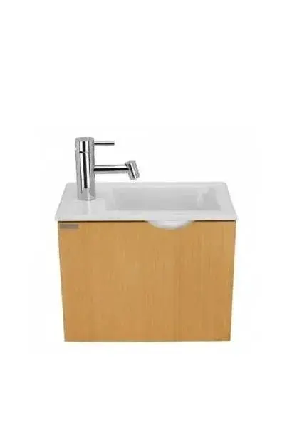 Mueble de Baño Suspendido MDF Color Haya con Lavabo Encastrado Alicante 40 - Unisan