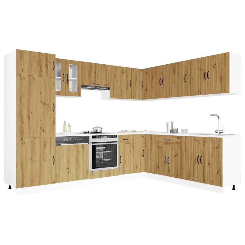 Mueble de cocina Lucca 14 piezas artesanal roble