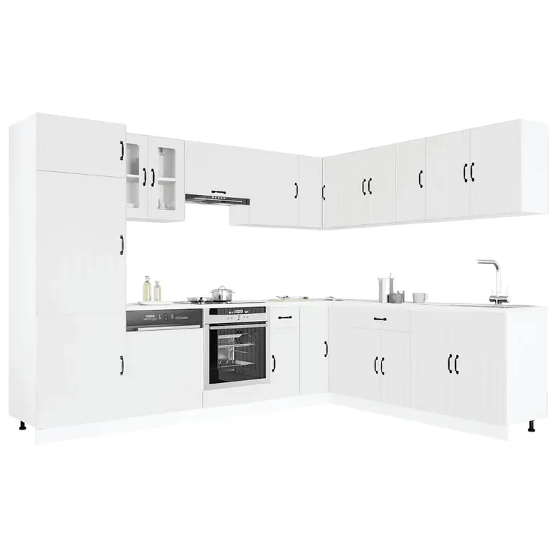 Mueble de cocina Lucca blanco 14 piezas madera contrachapada