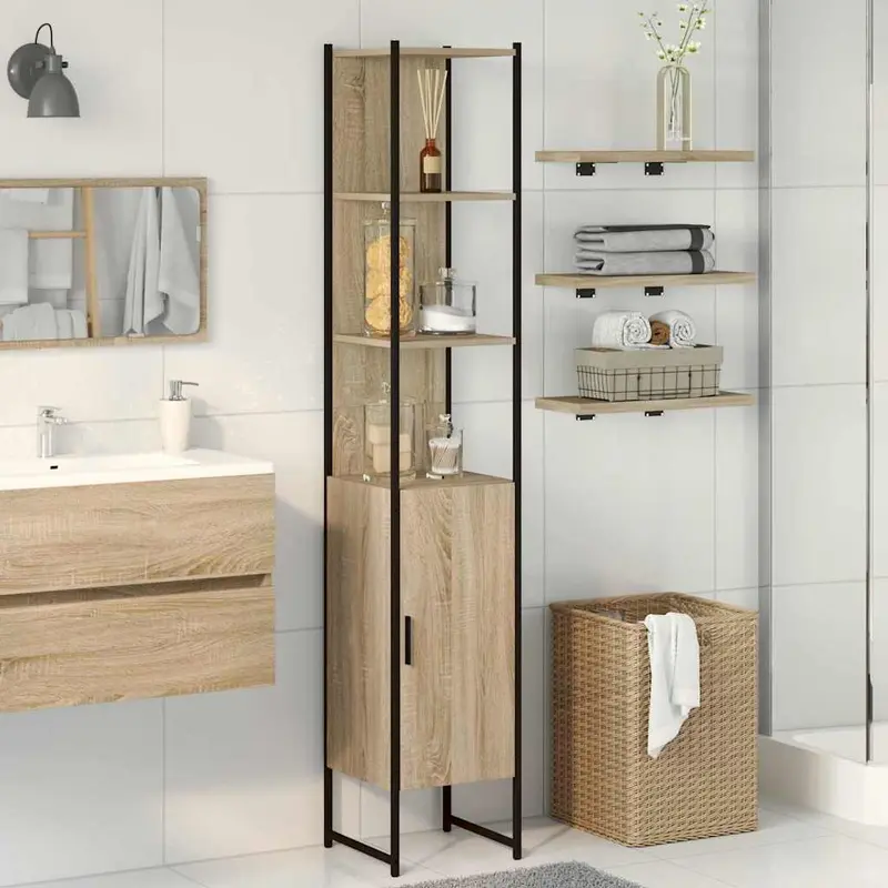 Mueble de Cuarto de Baño con estante Sonoma 33 x 33 x 185,5 cm