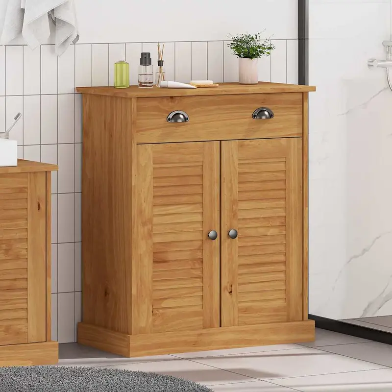 Mueble de Cuarto de Baño con estante VIGO Marrón y Marrón Miel