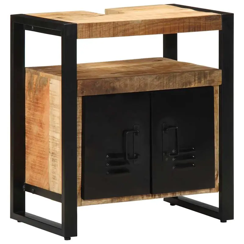 Mueble de Cuarto de Baño Marrón Madera de mango maciza