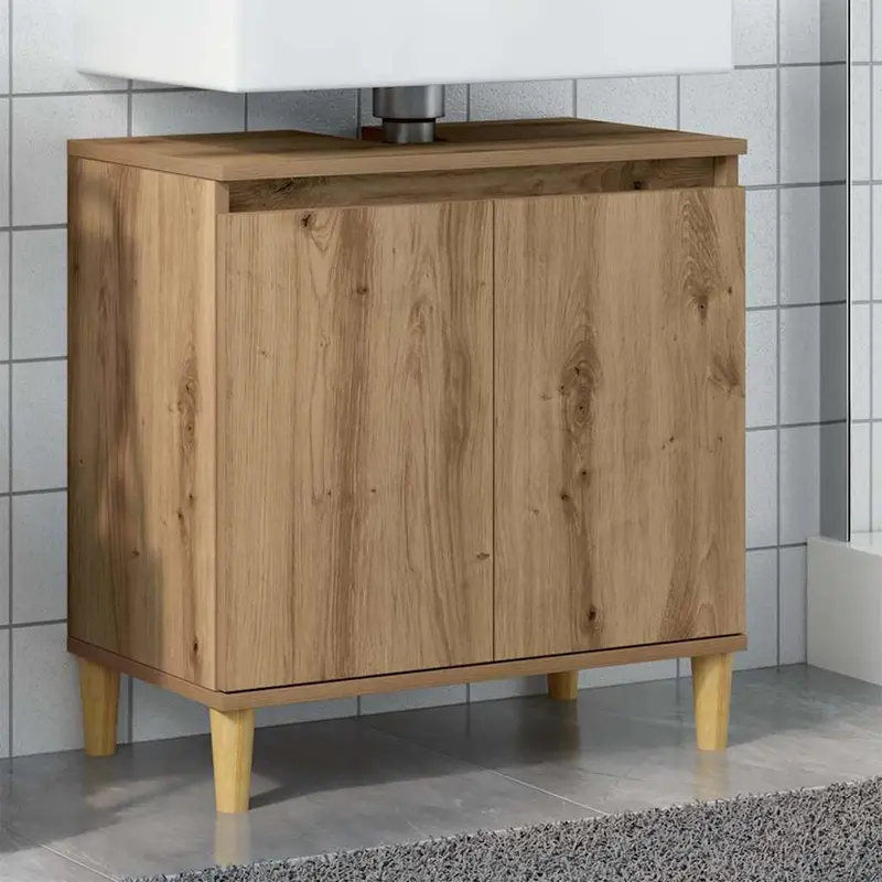 Mueble de lavabo madera de ingeniería roble artisan 58x33x60 cm