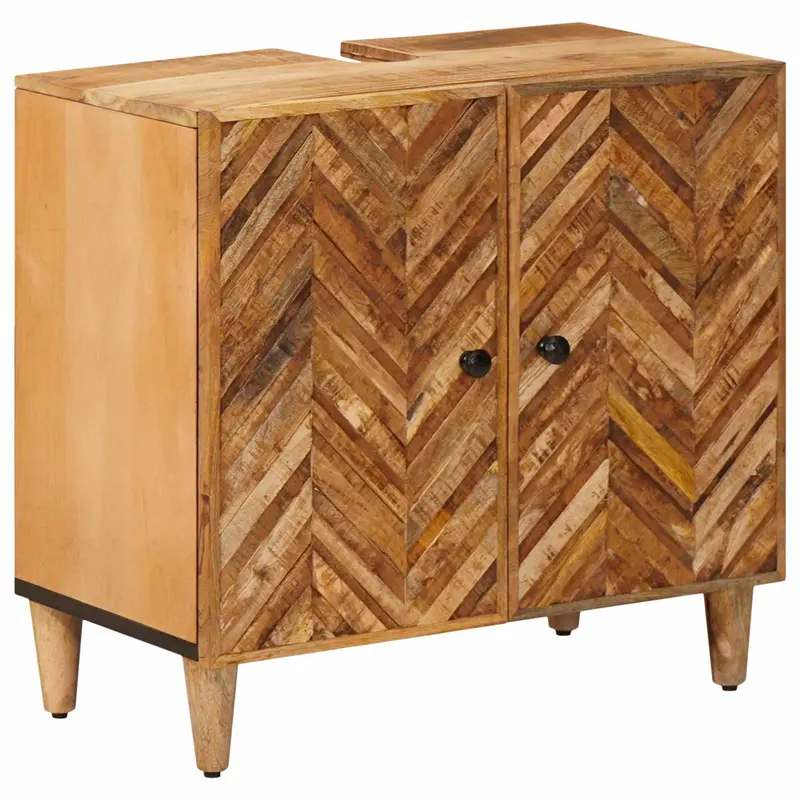 Mueble de lavabo Marrón 62 x 33 x 58 cm Madera de mango maciza