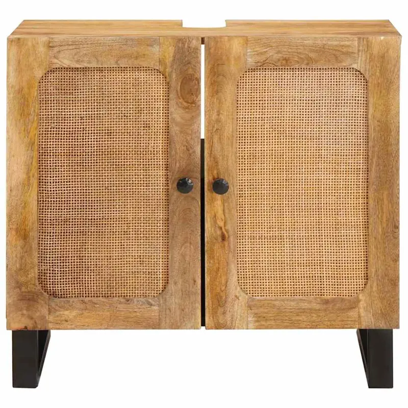 Mueble de lavabo para baño con estante Marrón 62 x 33 x 58 cm