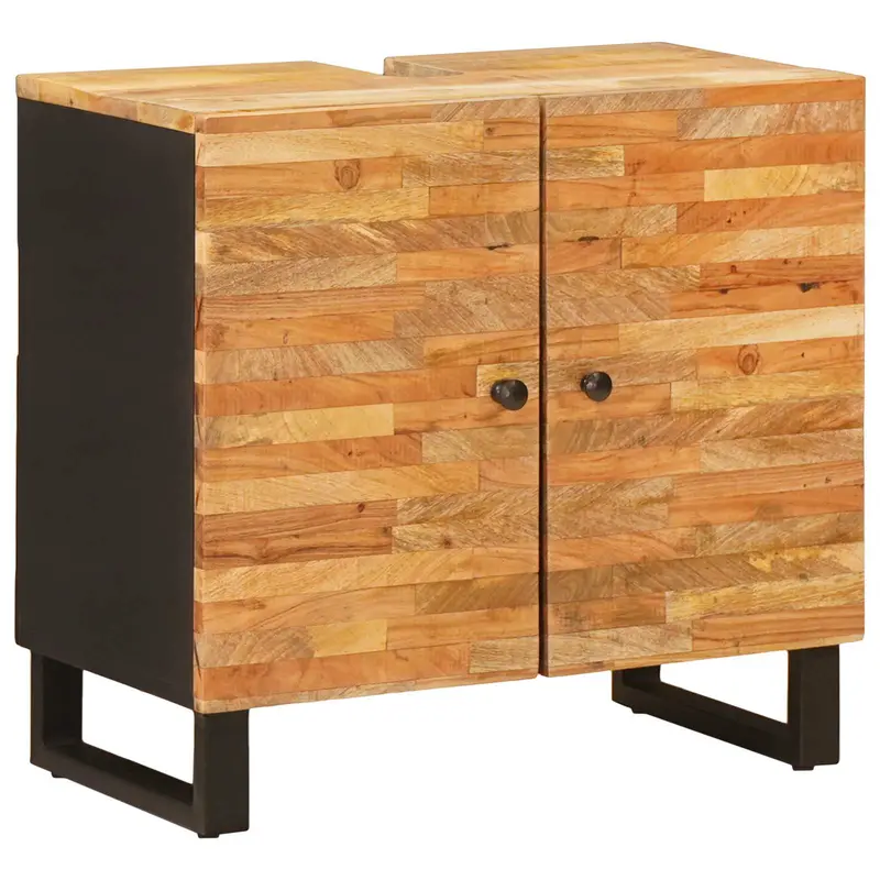 Mueble de lavabo para baño con puerta Natural 62 x 33 x 58 cm