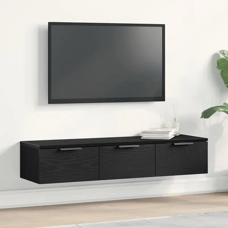 Mueble de pared con cajón Roble Negro 102 x 30 x 20 cm