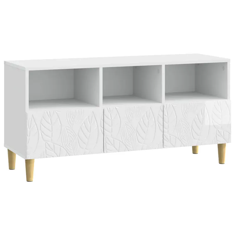 Mueble de TV 102 x 34,5 x 50 cm Blanco Brillante