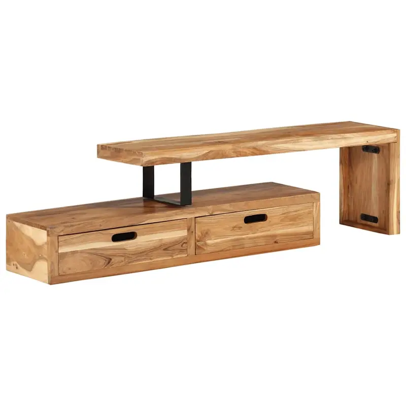 Mueble de TV (118-200) x 30x40 cm Madera maciza de acacia