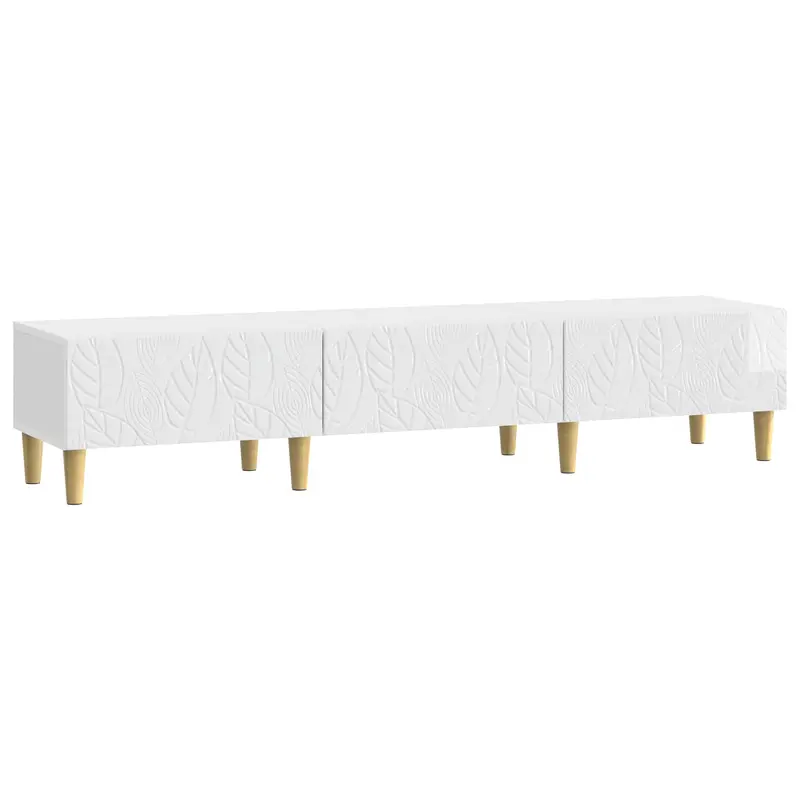 Mueble de TV 147 x 34,5 x 30 cm Blanco Brillante