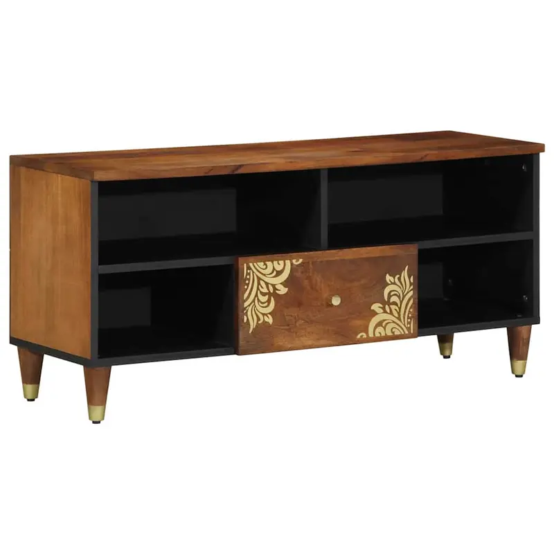 Mueble de TV con cajón con estante Marrón miel 100 x 33 x 46 cm