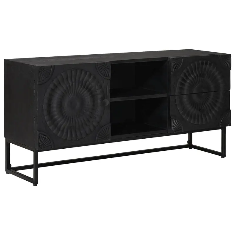 Mueble de TV con cajón con estante Negro 105 x 30 x 54 cm
