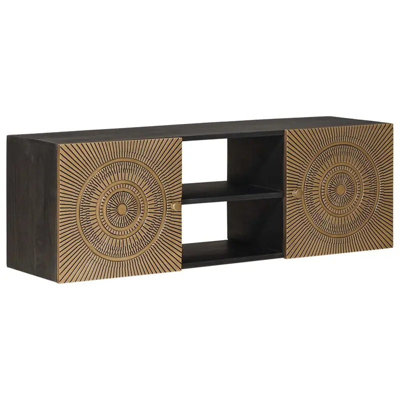 Mueble de TV con estante con puerta Latón 105 x 30 x 35 cm
