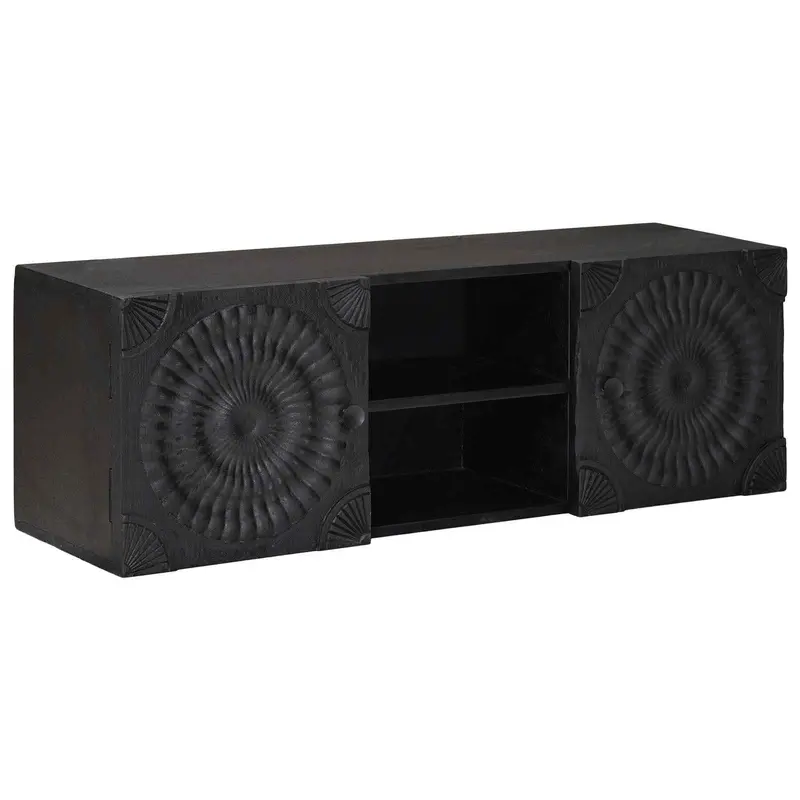 Mueble de TV con estante con puerta Negro 105 x 30 x 35 cm