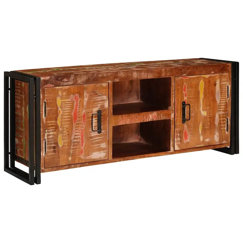 Mueble de TV con estante Multicolor madera maciza reciclada