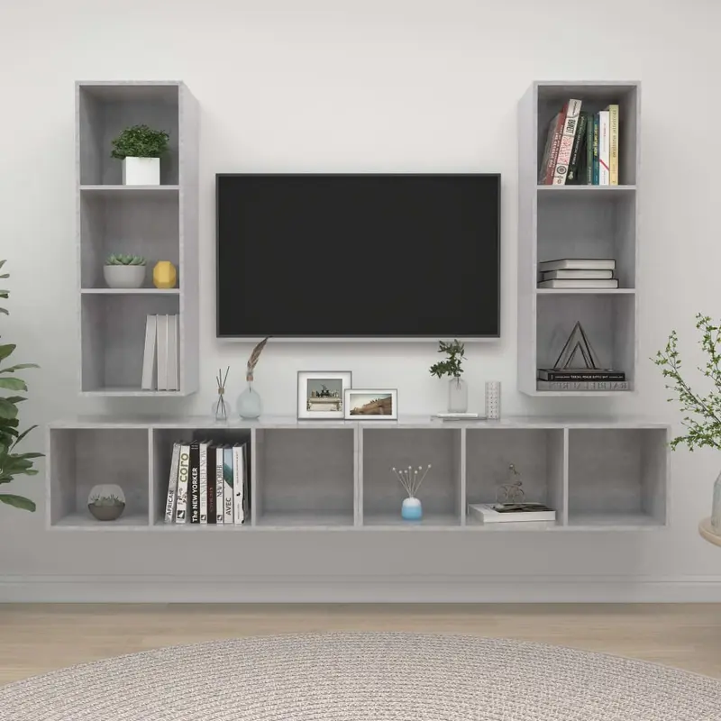Mueble de TV de pared 4 pcs 37 x 37 x 107.5 cm